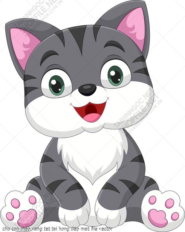 chu con meo vang tet tai hong dep mat file vector